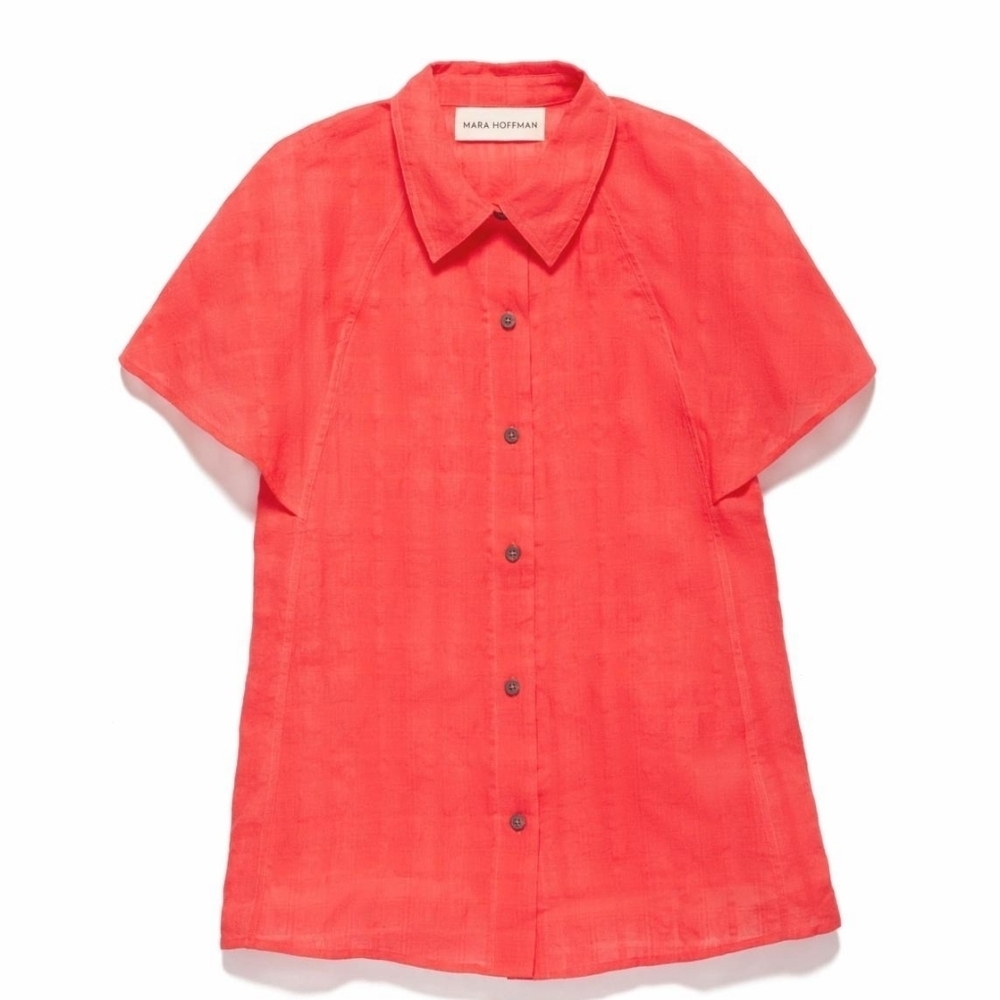 Mara Hoffman Phebe Top New With Tags Red Cotton
